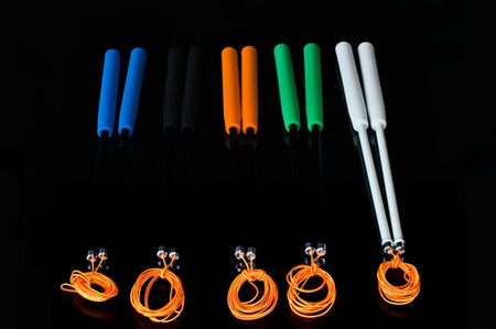 Fiber kije do diabolo 35 cm kolor POMARAŃCZOWY Henry`s